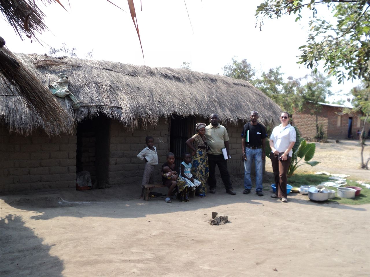 Door-to-door outreach in a rural community.